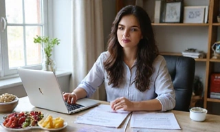 Dietetyk pracujący przy biurku z planami dietetycznymi